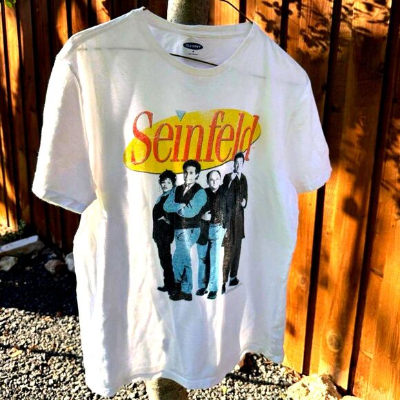 Seinfeld Women’s Graphic T-Shirt | Main Characters White Tee Medium - Picture 1 of 2
